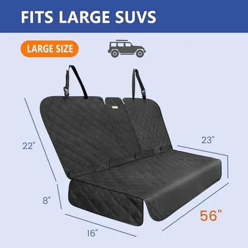 ALLANSING Heavy-Duty 900D Waterproof Back Seat Cover for Large SUVs | 142cm (56") Width, Black thumbnail 6