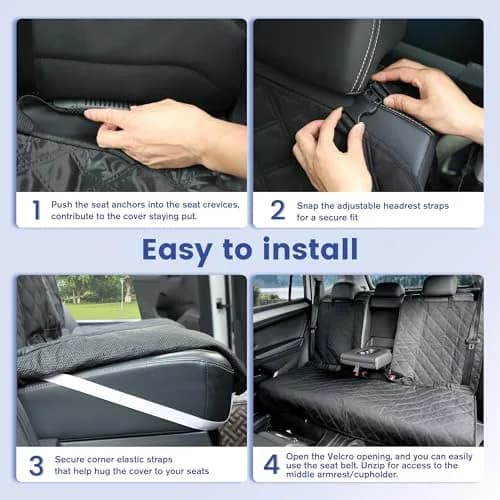 ALLANSING Heavy-Duty 900D Waterproof Back Seat Cover for Large SUVs | 142cm (56") Width, Black thumbnail 7