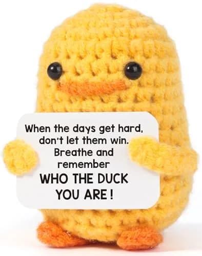 MBL Inspirational Duck Plush Toy 8 cm (3.14 inches) | Cute Desk Decor for Stress Relief thumbnail 1