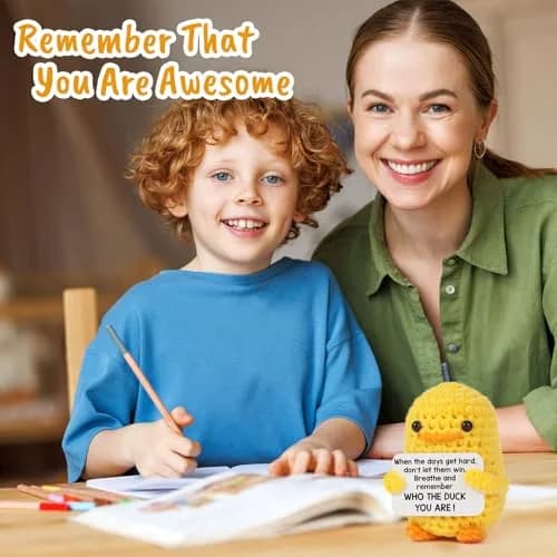 MBL Inspirational Duck Plush Toy 8 cm (3.14 inches) | Cute Desk Decor for Stress Relief thumbnail 4