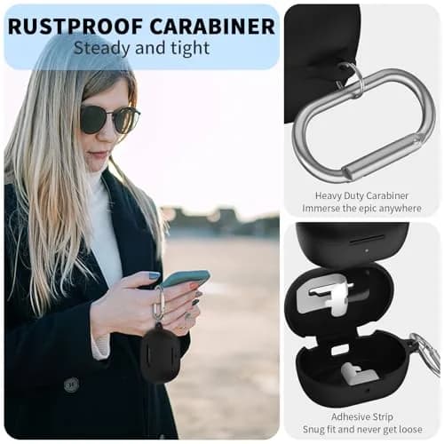 Nimuw for Bose QuietComfort Earbuds (2024) Silicone Case Cover, Black | Shockproof & Skin-Friendly thumbnail 5