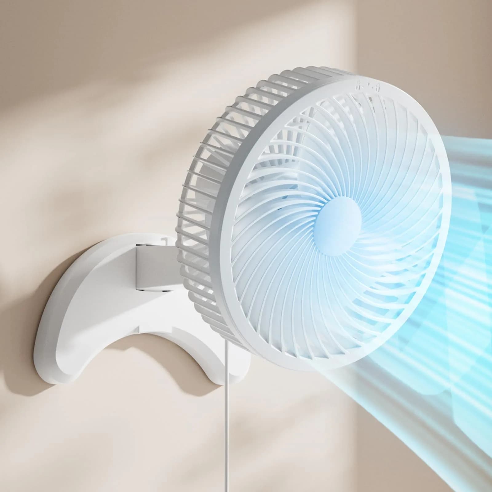 Koonie 8" Wall Mount Fan 35dB Quiet Operation | 3 Speeds, Timer, Remote Control, 10W Energy Efficient - main product image