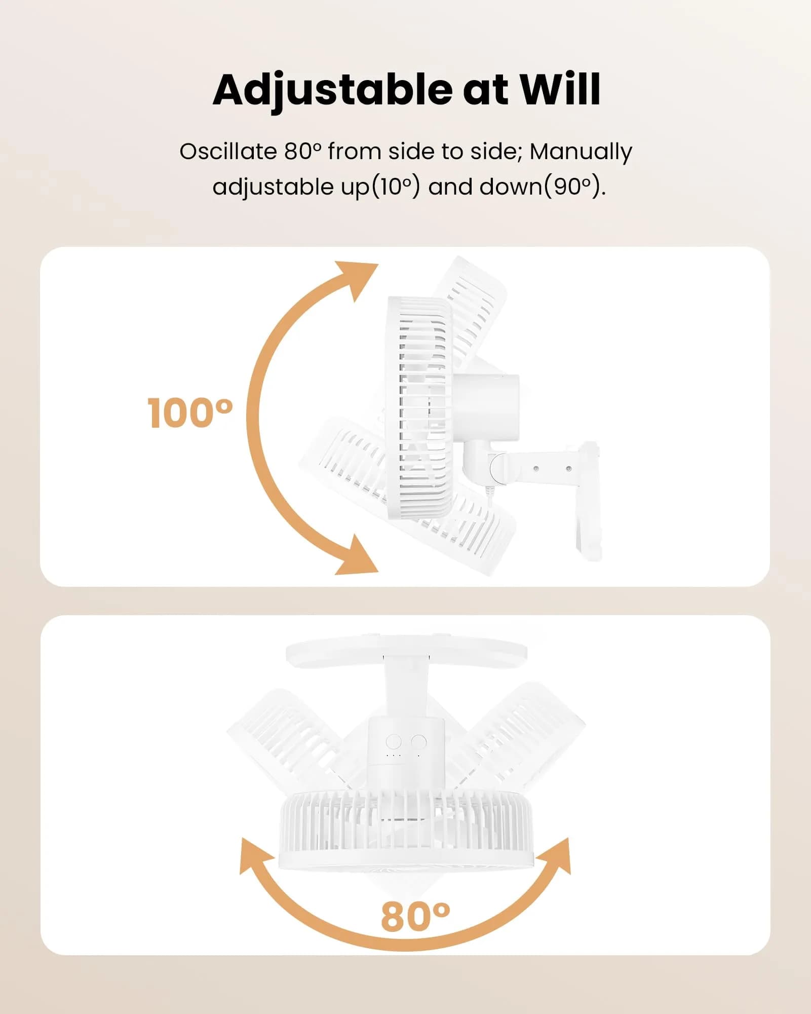 Koonie 8" Wall Mount Fan 35dB Quiet Operation | 3 Speeds, Timer, Remote Control, 10W Energy Efficient - view 5
