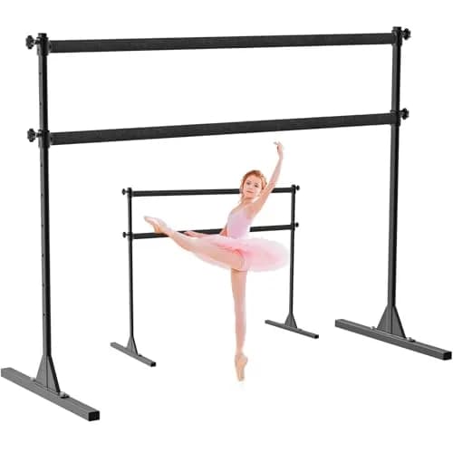 SELEWARE 5 FT Height Adjustable Ballet Barre Steel Freestanding Ballet Bar | Heavy Duty Support & Anti-Slip Design thumbnail 1