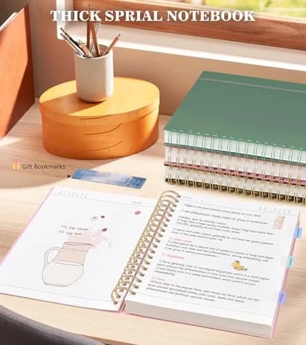 MUAHLIUB Pink Spiral Notebook Journal 360 Pages | Thick College Ruled, Water-Resistant Cover for Writing & School thumbnail 7