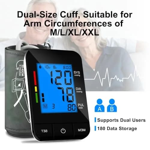 SDUNW Automatic Upper Arm Blood Pressure Monitor with Dual Cuffs | Accurate Home Use thumbnail 6