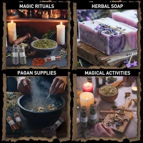 HOOMUU 45-Bottle Dried Herbs Kit for Witchcraft, Wicca Altar and Magic Spells | Natural Organic Herbs for Rituals and Spells thumbnail 2