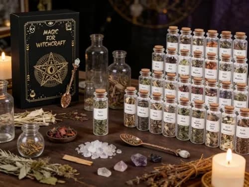 HOOMUU 45-Bottle Dried Herbs Kit for Witchcraft, Wicca Altar and Magic Spells | Natural Organic Herbs for Rituals and Spells thumbnail 3