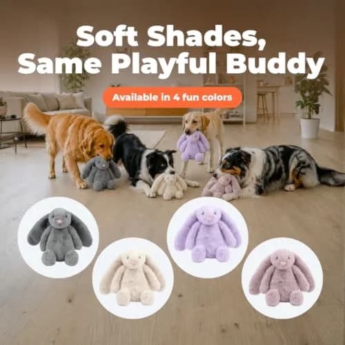 Best Pet Supplies Bunny Buddy Squeaky Plush Dog Toy - Mauve, Small | Stimulating, Durable & Enriching for Small & Medium Breeds thumbnail 6