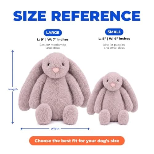 Best Pet Supplies Bunny Buddy Squeaky Plush Dog Toy - Mauve, Small | Stimulating, Durable & Enriching for Small & Medium Breeds thumbnail 4