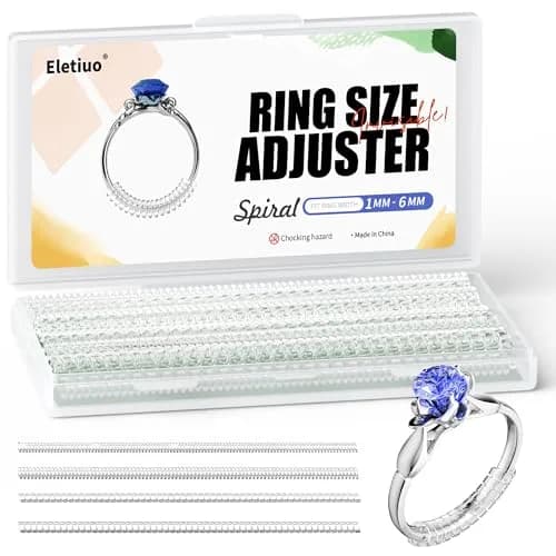 ELETIUO Ring Size Adjuster 16 Pack Invisible Silicone Guards in 4 Sizes for Loose Rings | Spiral Tighteners Resizer for Men and Women thumbnail 1