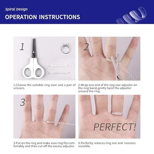 ELETIUO Ring Size Adjuster 16 Pack Invisible Silicone Guards in 4 Sizes for Loose Rings | Spiral Tighteners Resizer for Men and Women thumbnail 4
