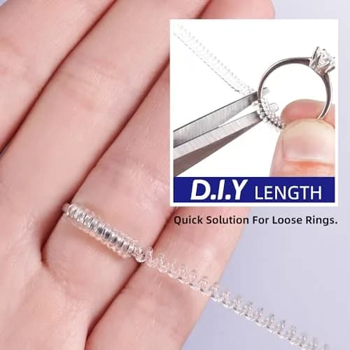 ELETIUO Ring Size Adjuster 16 Pack Invisible Silicone Guards in 4 Sizes for Loose Rings | Spiral Tighteners Resizer for Men and Women thumbnail 3