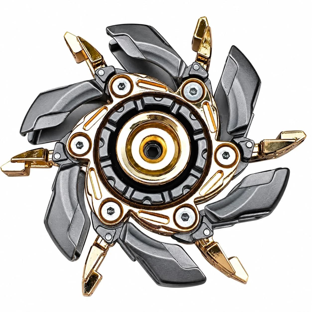 T-Conceal Metal Fidget Slider Spinner 5.0 cm (1.96 x 1.96 x 0.86 inches) | Magnetic EDC Stress Relief Toy — Gray Gold
