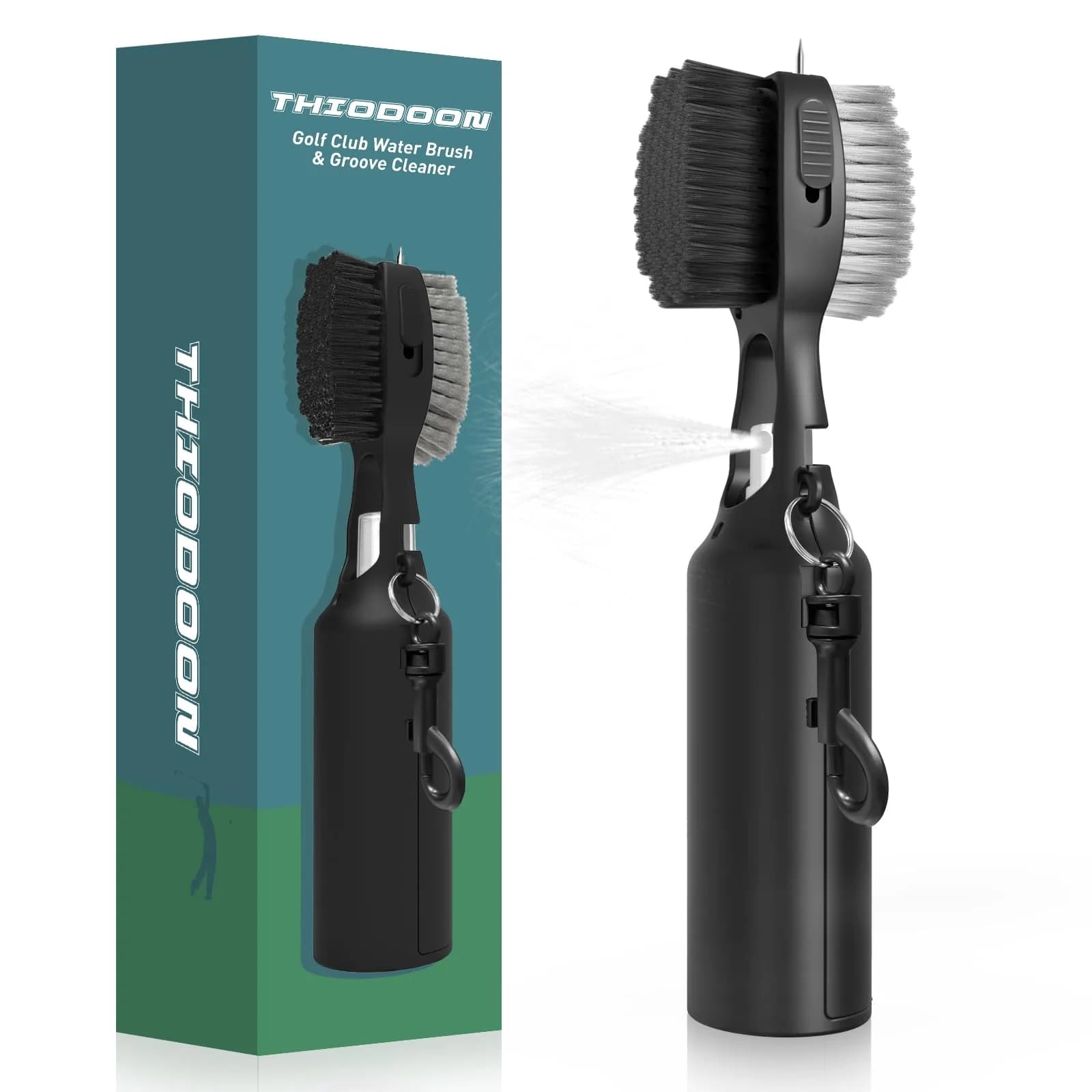 THIODOON Golf Club Cleaner Brush with Water Spray & Retractable Groove Cleaner | 120ml (4 Oz) Capacity - main product image