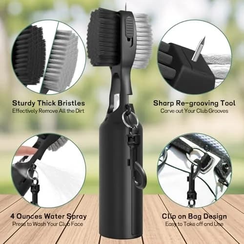 THIODOON Golf Club Cleaner Brush with Water Spray & Retractable Groove Cleaner | 120ml (4 Oz) Capacity thumbnail 2