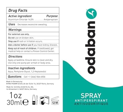 ODABAN Antiperspirant Deodorant for Excessive Sweating, Fragrance-Free Liquid 30ml (1 Fl Oz) | Clinical Strength Protection thumbnail 5