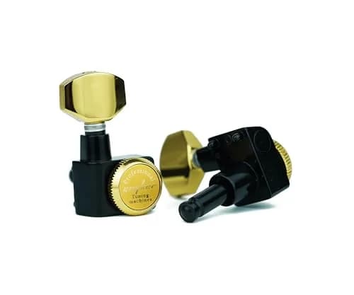 Guyker 6 In-line Guitar Locking Tuners GK434 Gold Black | Precision 1:18 Gear Ratio thumbnail 4