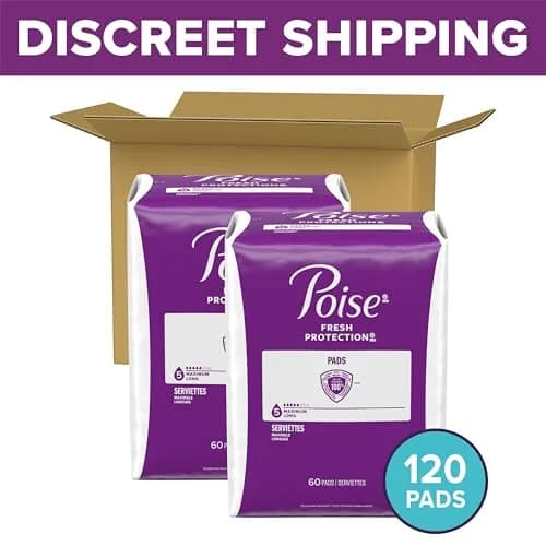 Poise Maximum Absorbency Incontinence Pads Long Length 120 Count (2 Packs of 60) | Odor Control & 12-Hour Protection thumbnail 2