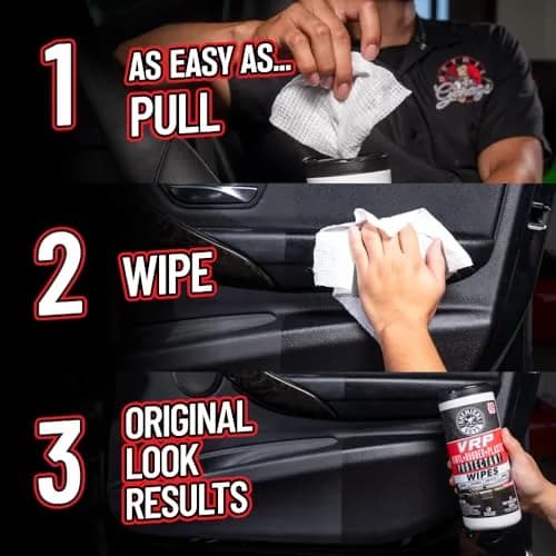 Chemical Guys VRP Vinyl Rubber Plastic Shine Wipes, 30 Count | Deep Restoration & Protection thumbnail 3
