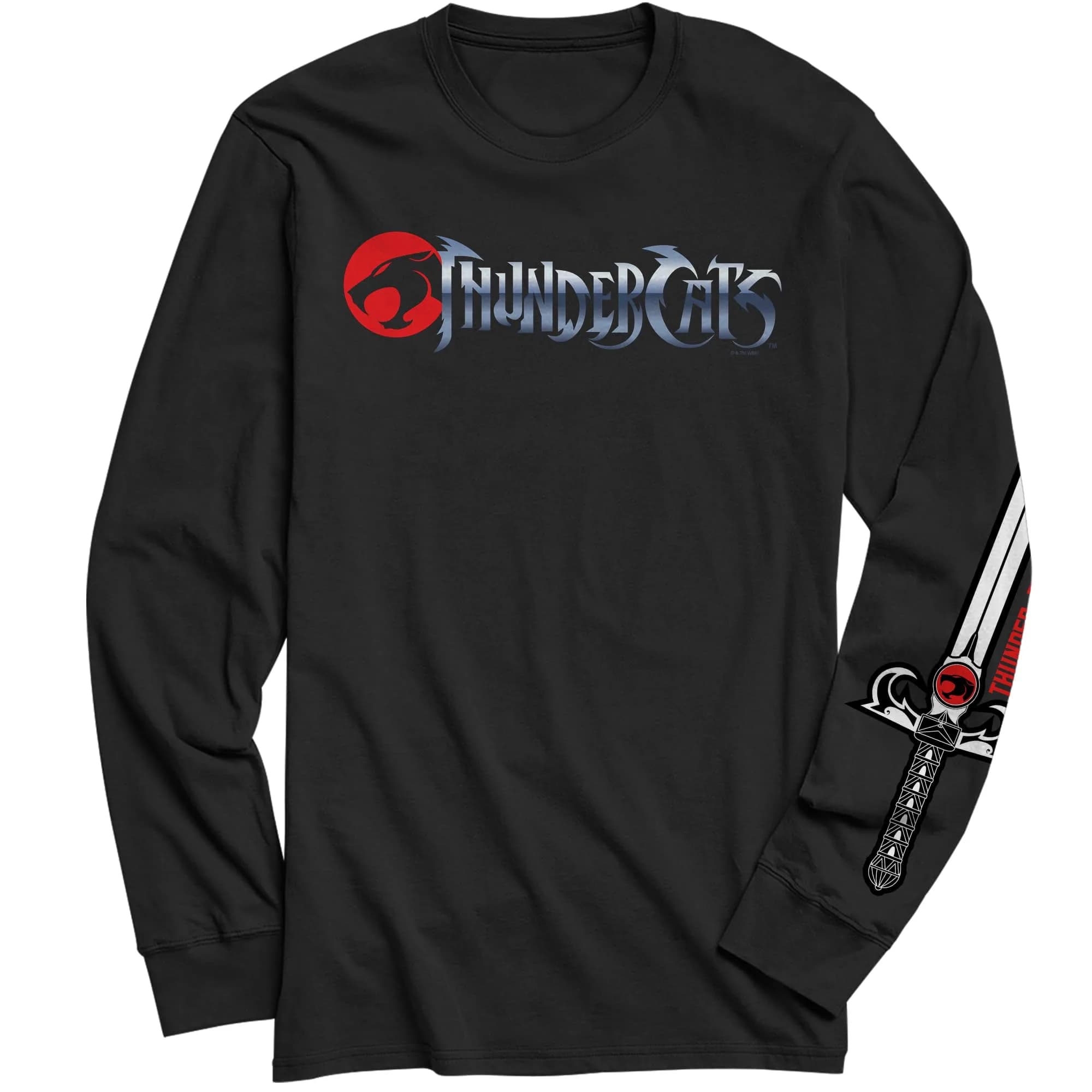 ThunderCats Logo Sword of Omens Mens Long Sleeve Adult T-Shirt (XL, Black) | Iconic Cartoon Fanwear