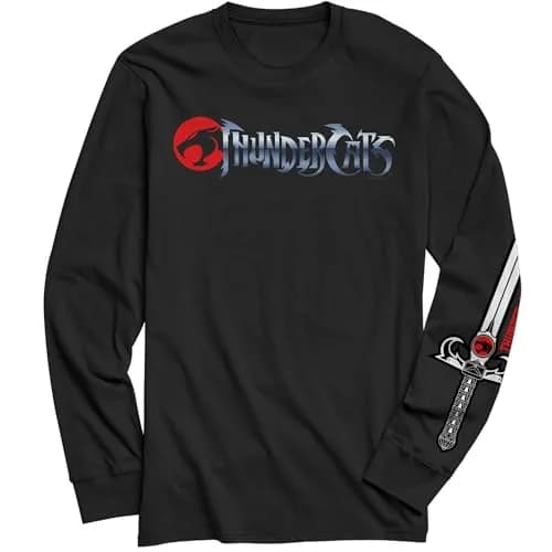 ThunderCats Logo Sword of Omens Mens Long Sleeve Adult T-Shirt (XL, Black) | Iconic Cartoon Fanwear thumbnail 1