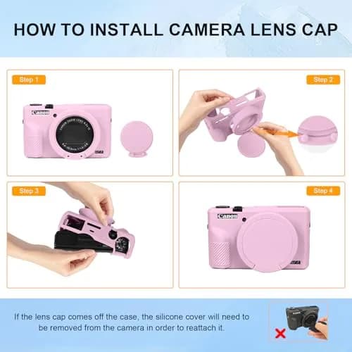 Easy Hood Silicone Camera Case for Canon G7X Mark III (Light Pink) | Protects from Dust & Scratches thumbnail 5
