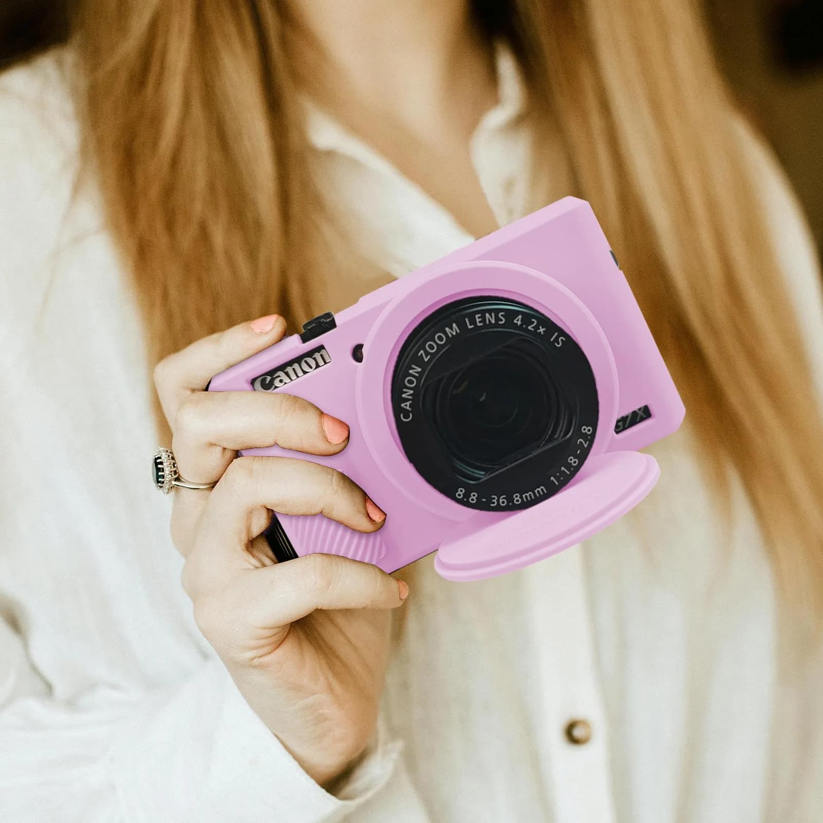 Easy Hood Silicone Camera Case for Canon G7X Mark III (Light Pink) | Protects from Dust & Scratches - view 7