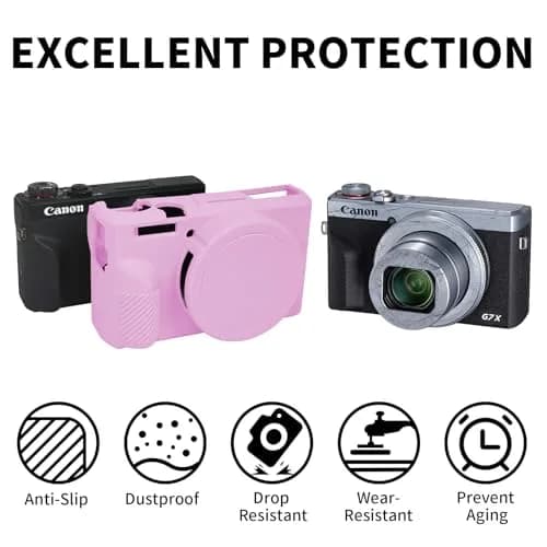 Easy Hood Silicone Camera Case for Canon G7X Mark III (Light Pink) | Protects from Dust & Scratches thumbnail 2