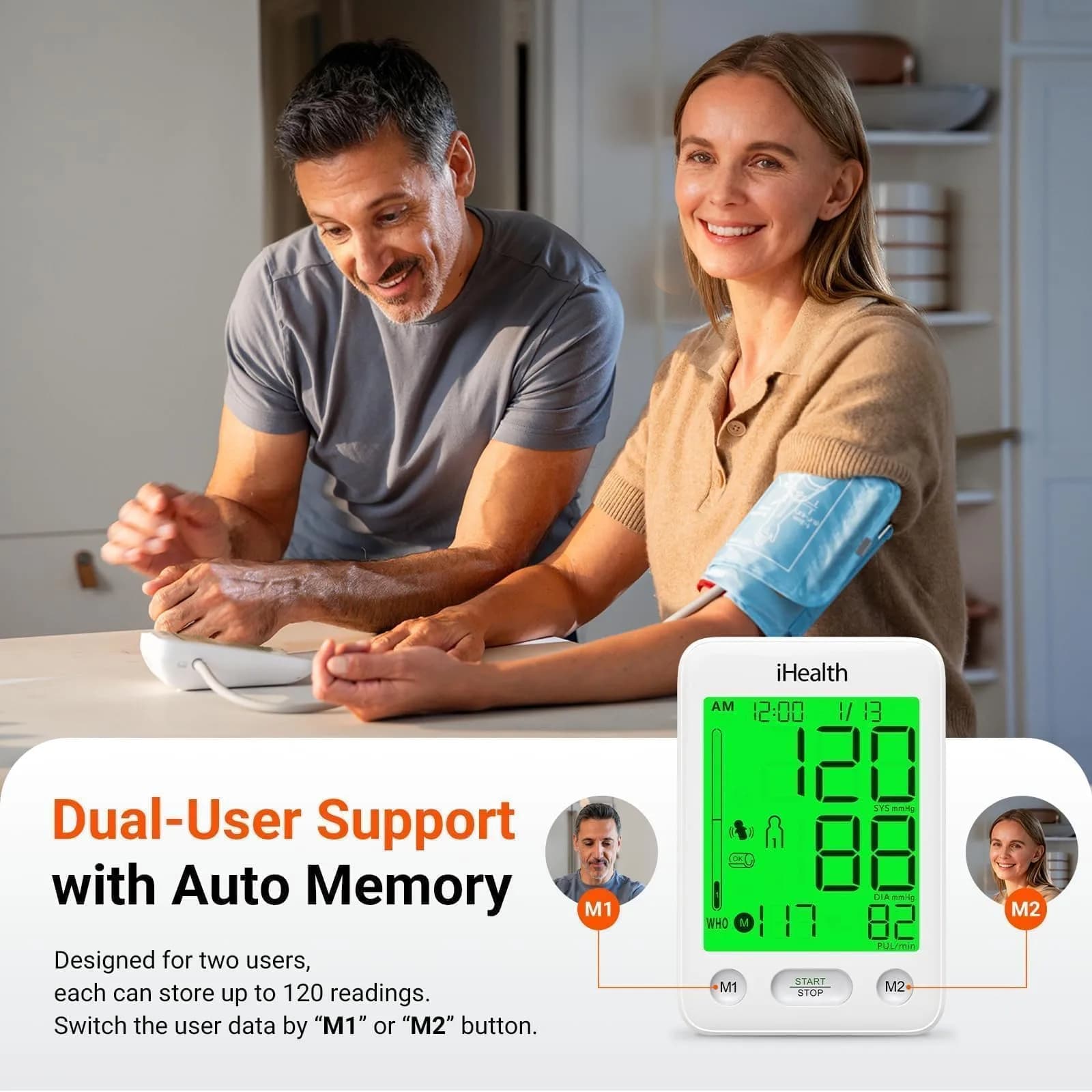 iHealth Accu Bluetooth Upper Arm Blood Pressure Monitor with Large Cuff (22-42 cm) | Clinically Accurate Home BP Monitoring - view 6