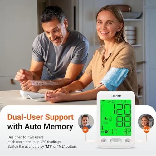 iHealth Accu Bluetooth Upper Arm Blood Pressure Monitor with Large Cuff (22-42 cm) | Clinically Accurate Home BP Monitoring thumbnail 6