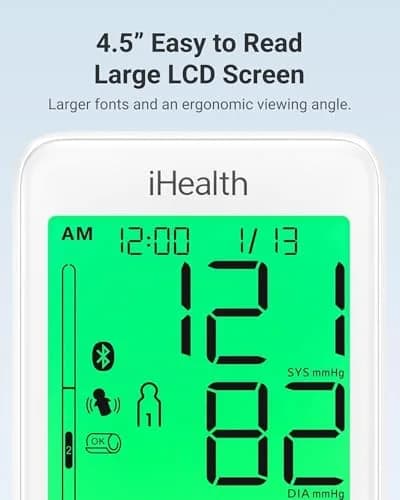 iHealth Accu Bluetooth Upper Arm Blood Pressure Monitor with Large Cuff (22-42 cm) | Clinically Accurate Home BP Monitoring thumbnail 7