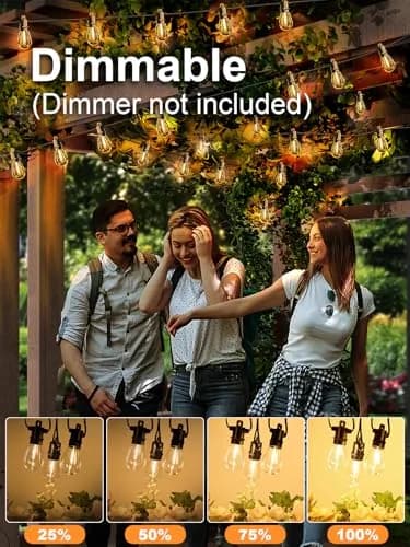 Svater 300 FT Outdoor String Lights Waterproof Waterproof IP65, 120V, 50 Lumens, Black thumbnail 4