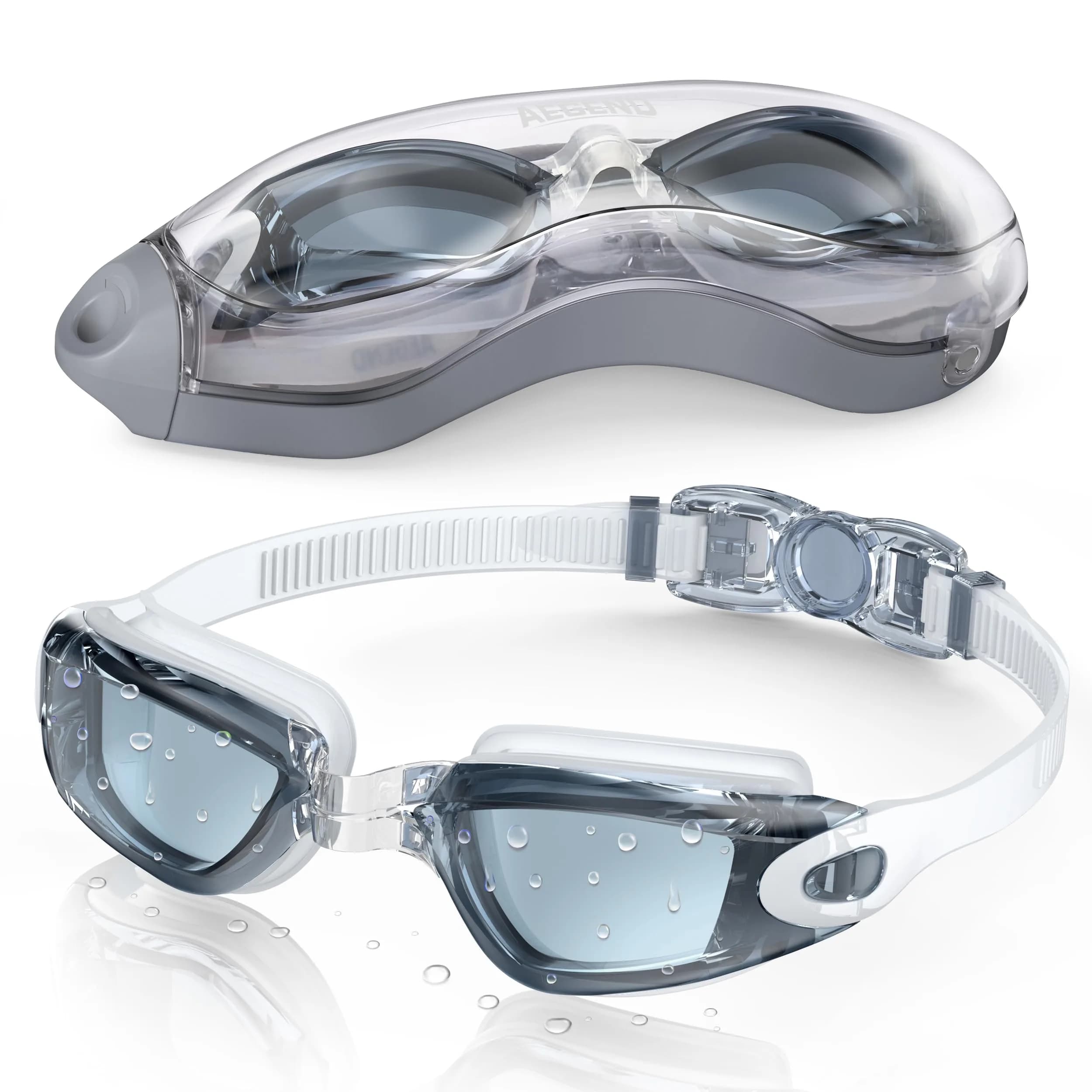 Aegend Swim Goggles, No Leaking Full Protection Adult Youth with Tinted Lens | Panoramic 180° View