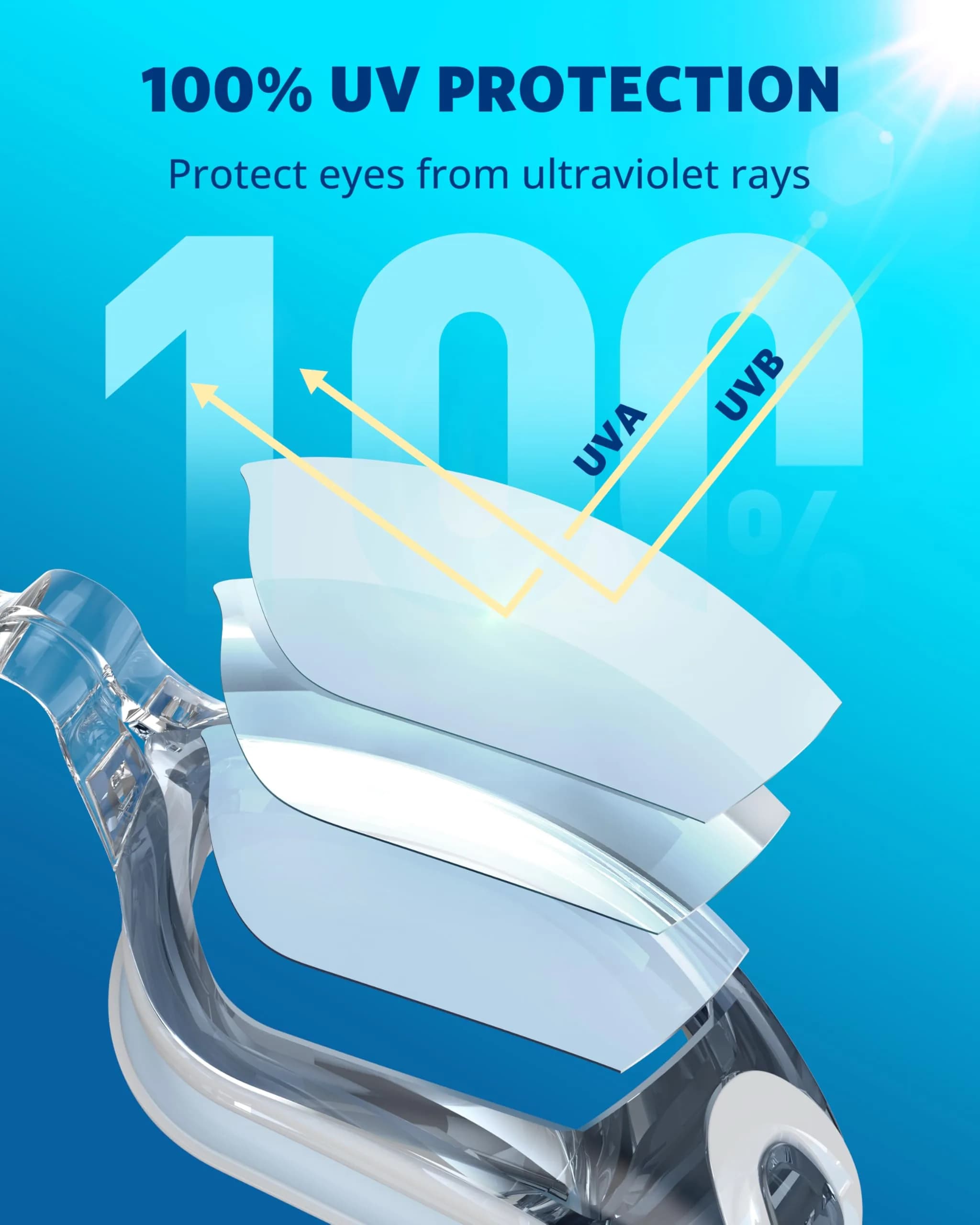 Aegend Swim Goggles, No Leaking Full Protection Adult Youth with Tinted Lens | Panoramic 180° View - view 2