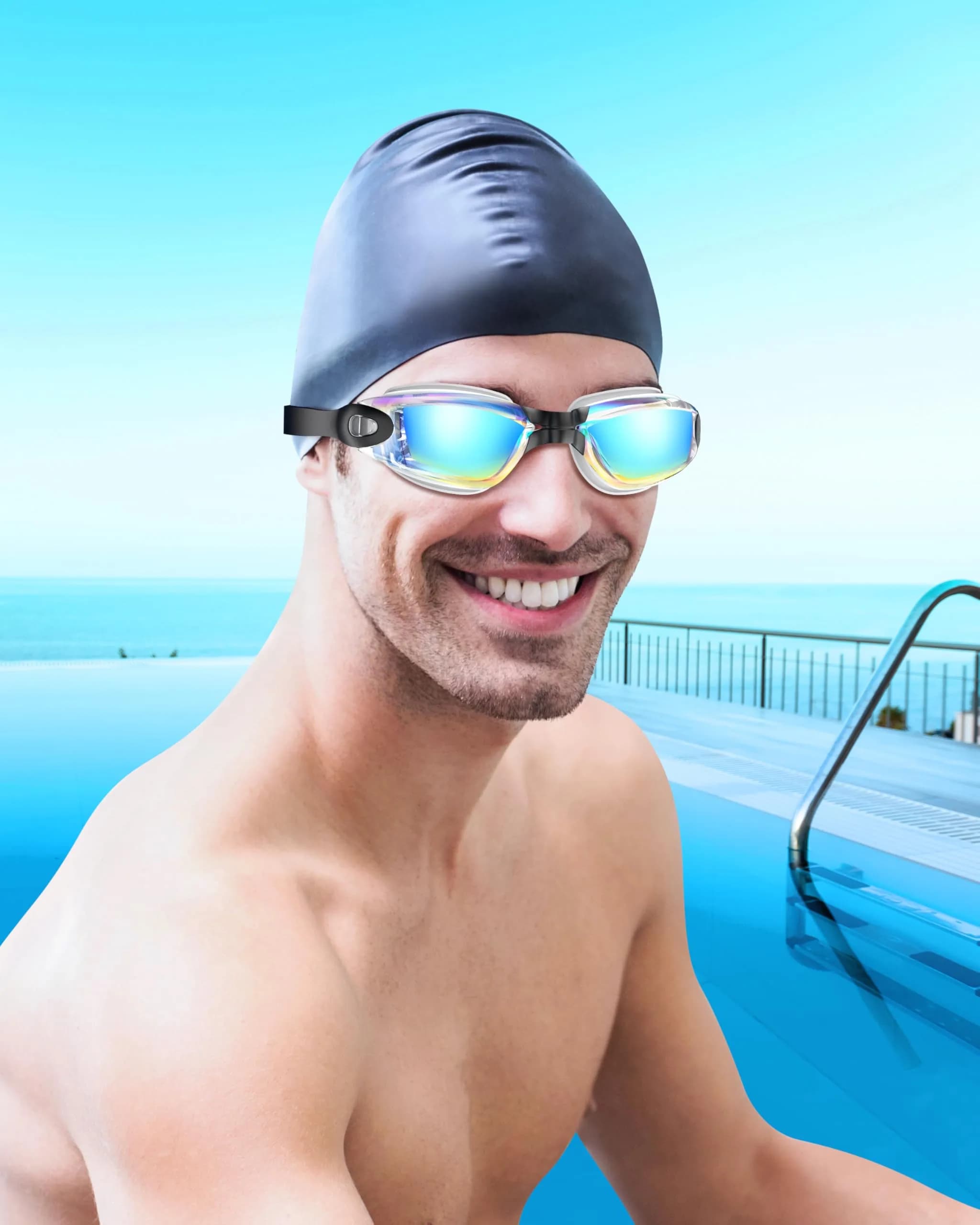 Aegend Mirrored Swim Goggles for Adults & Youth | Anti-Fog, UV Protection, Leakproof - view 7