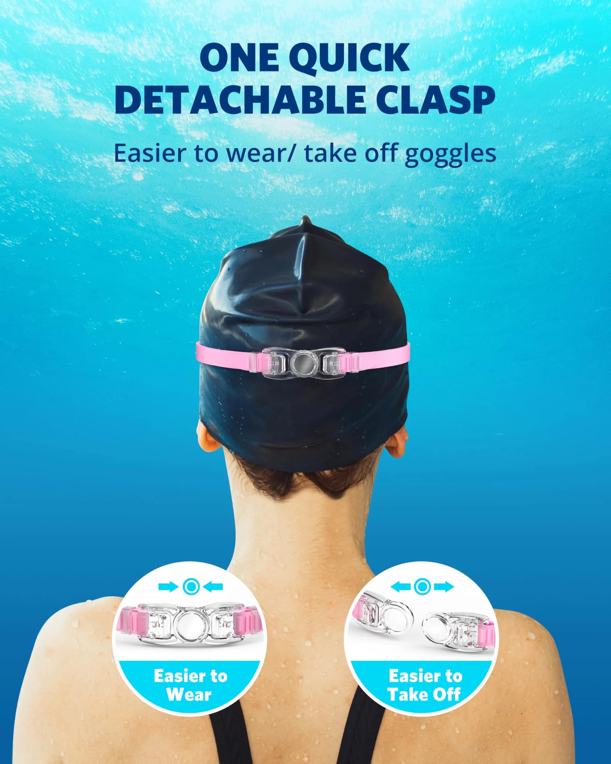 Aegend Swim Goggles for Adults & Youth | Mirrored Anti-Fog, UV Protection, Leakproof Silicone Seal - view 6
