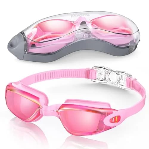Aegend Swim Goggles for Adults & Youth | Mirrored Anti-Fog, UV Protection, Leakproof Silicone Seal thumbnail 1