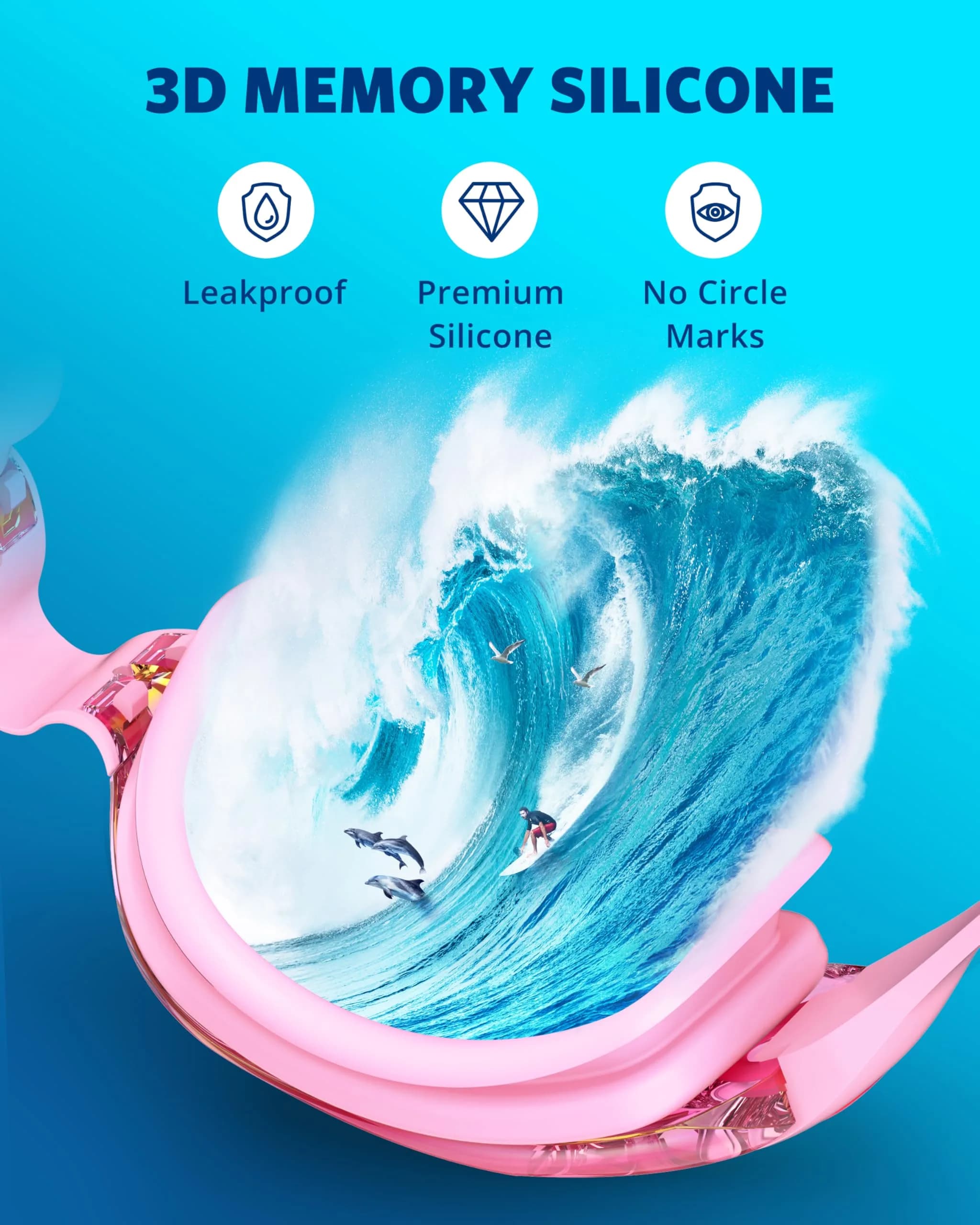Aegend Swim Goggles for Adults & Youth | Mirrored Anti-Fog, UV Protection, Leakproof Silicone Seal - view 4