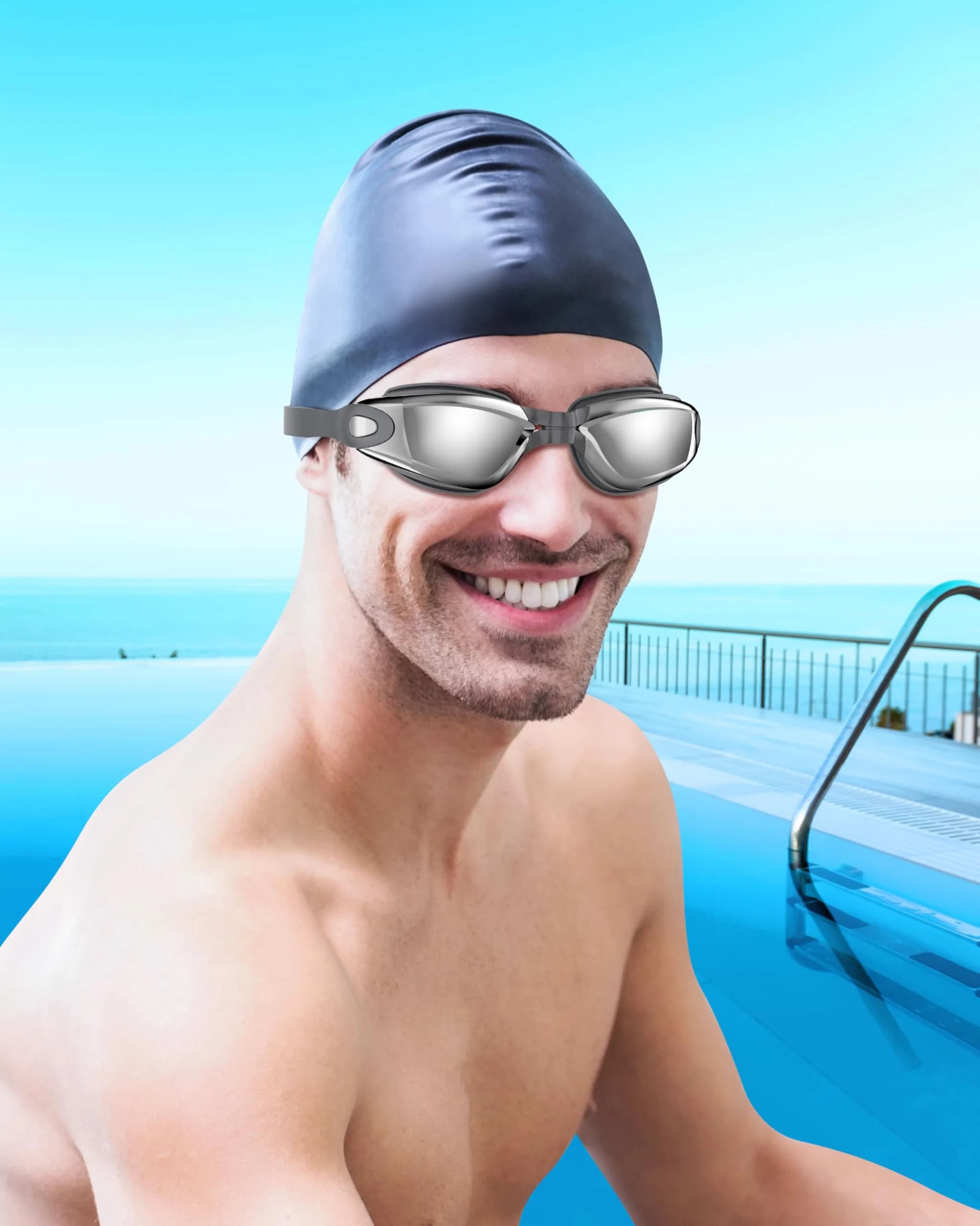 Aegend Mirrored Swim Goggles for Adults & Youth | Anti-Fog, UV Protection, 180° Panoramic View - view 7