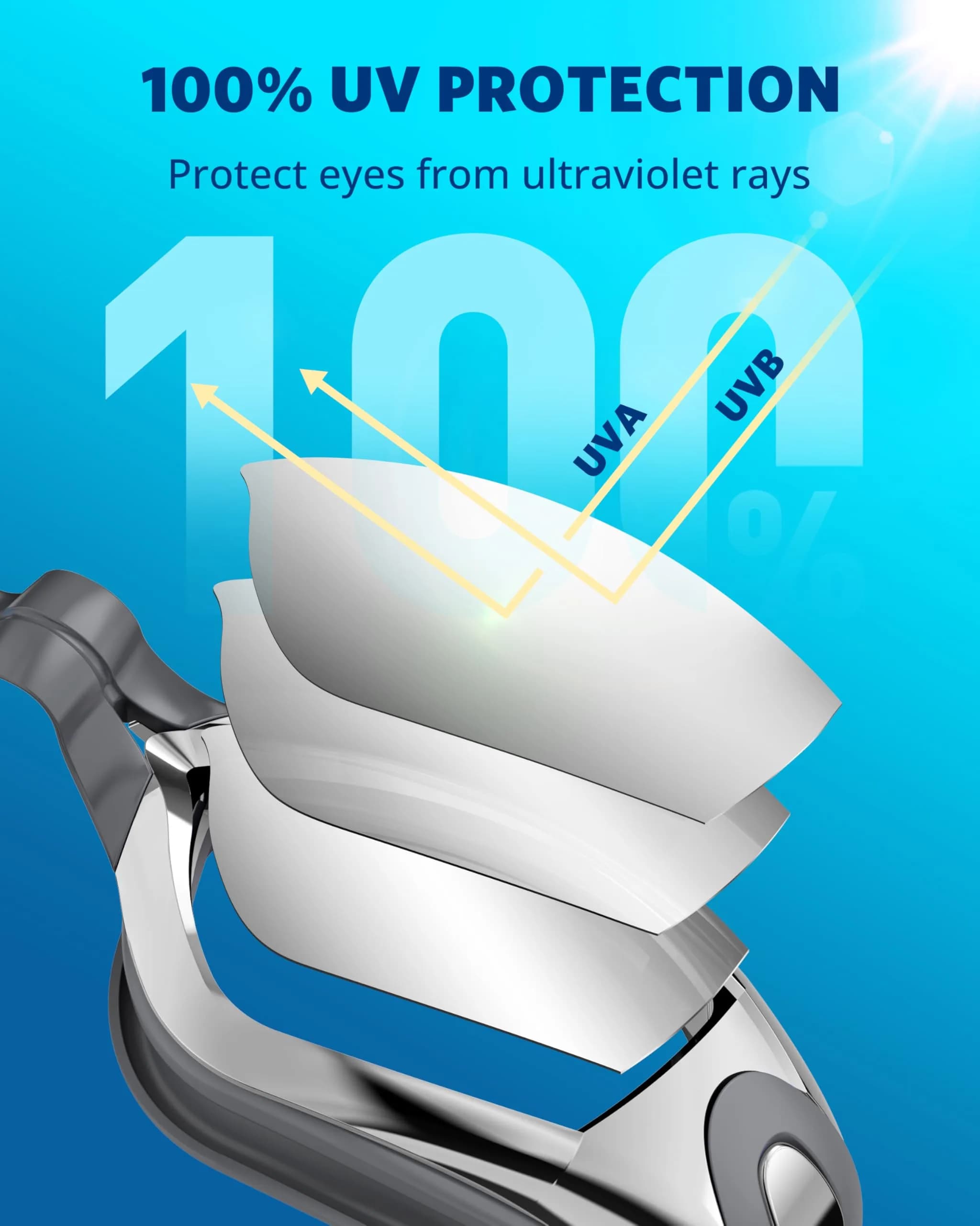 Aegend Mirrored Swim Goggles for Adults & Youth | Anti-Fog, UV Protection, 180° Panoramic View - view 2