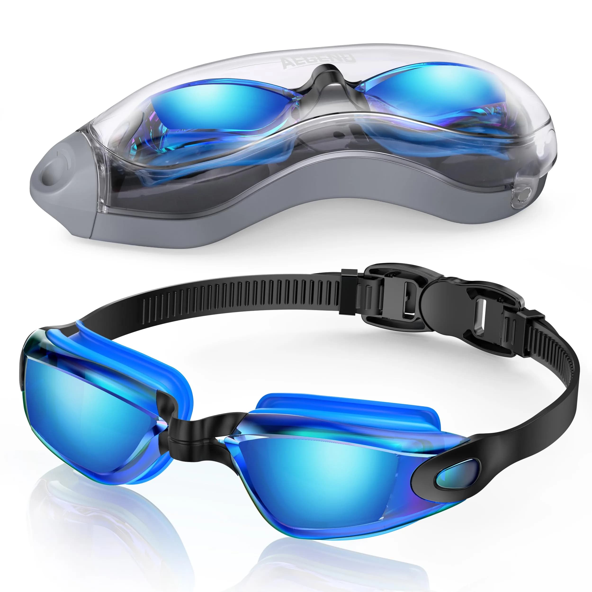 Aegend Swim Goggles No Leaking Full Protection Adult Youth with Mirrored Lenses - main product image