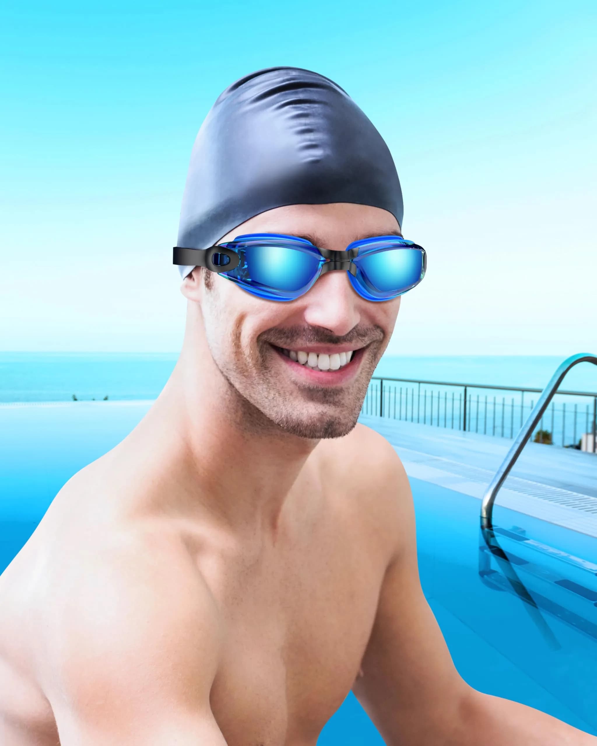 Aegend Swim Goggles No Leaking Full Protection Adult Youth with Mirrored Lenses - view 7