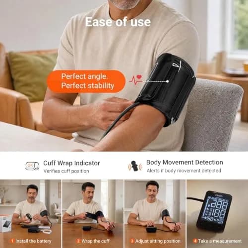 iHealth Accu Bluetooth Upper Arm Blood Pressure Monitor with Large Cuff | Clinically Accurate Home BP Machine thumbnail 5