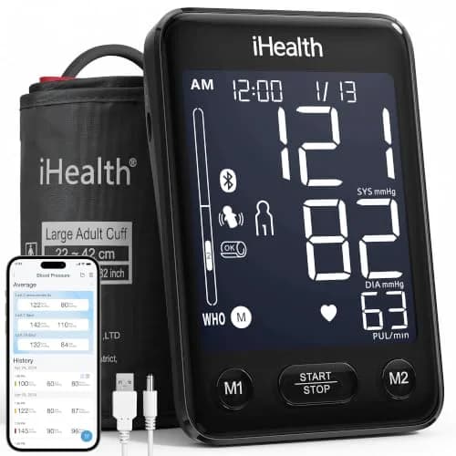 iHealth Accu Bluetooth Upper Arm Blood Pressure Monitor with Large Cuff | Clinically Accurate Home BP Machine thumbnail 1