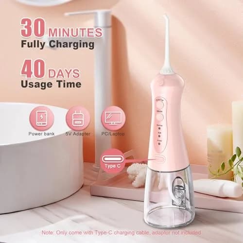 Nicefeel Water Flosser Portable Cordless 300ML | Deep Gum & Braces Care thumbnail 6