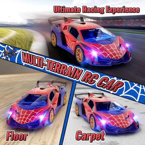 ZIROKAY Spider Remote Control Car with Multi-Color Flash Lights & Drift Action, 25.5cm (10.04 in) | Ages 3-12 thumbnail 5