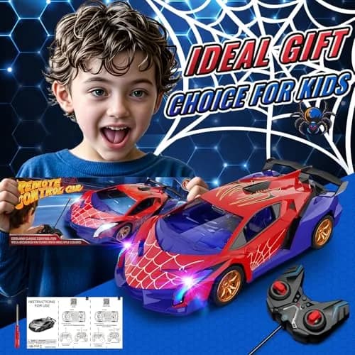 ZIROKAY Spider Remote Control Car with Multi-Color Flash Lights & Drift Action, 25.5cm (10.04 in) | Ages 3-12 thumbnail 7
