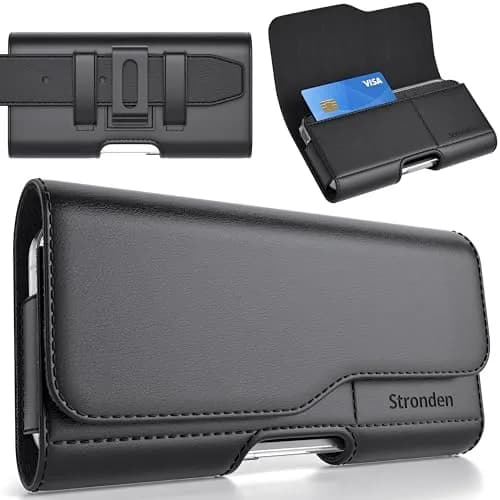 Stronden Leather Holster for iPhone 17 Pro Max, 16 Pro Max | Magnetic Closure, Card Holder, Impact-Resistant Belt Clip thumbnail 1
