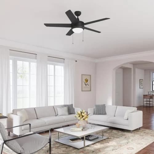 RP Lighting Eupora IV 52-Inch5 Blade Indoor Ceiling Fan Walnut | Reversible AC Motor, LED Light Kit thumbnail 4